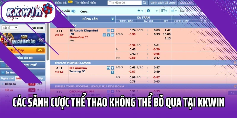 Các sảnh cược thể thao không thể bỏ qua tại Kkwin
